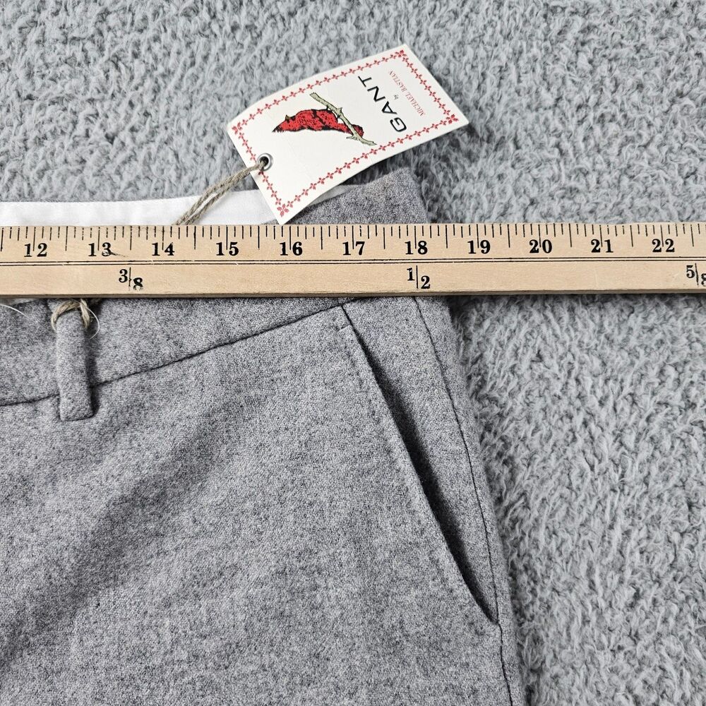 Gant Michael Bastian Pants Womans 36x32 Gray Wool Blend Flannel Wide Flare NEW - Picture 6 of 16